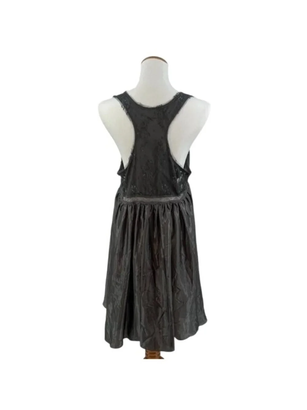 NWOT Free People Gray Satin Lace Dress| Whimsigoth Grunge Fairycore Indie Sleaze
